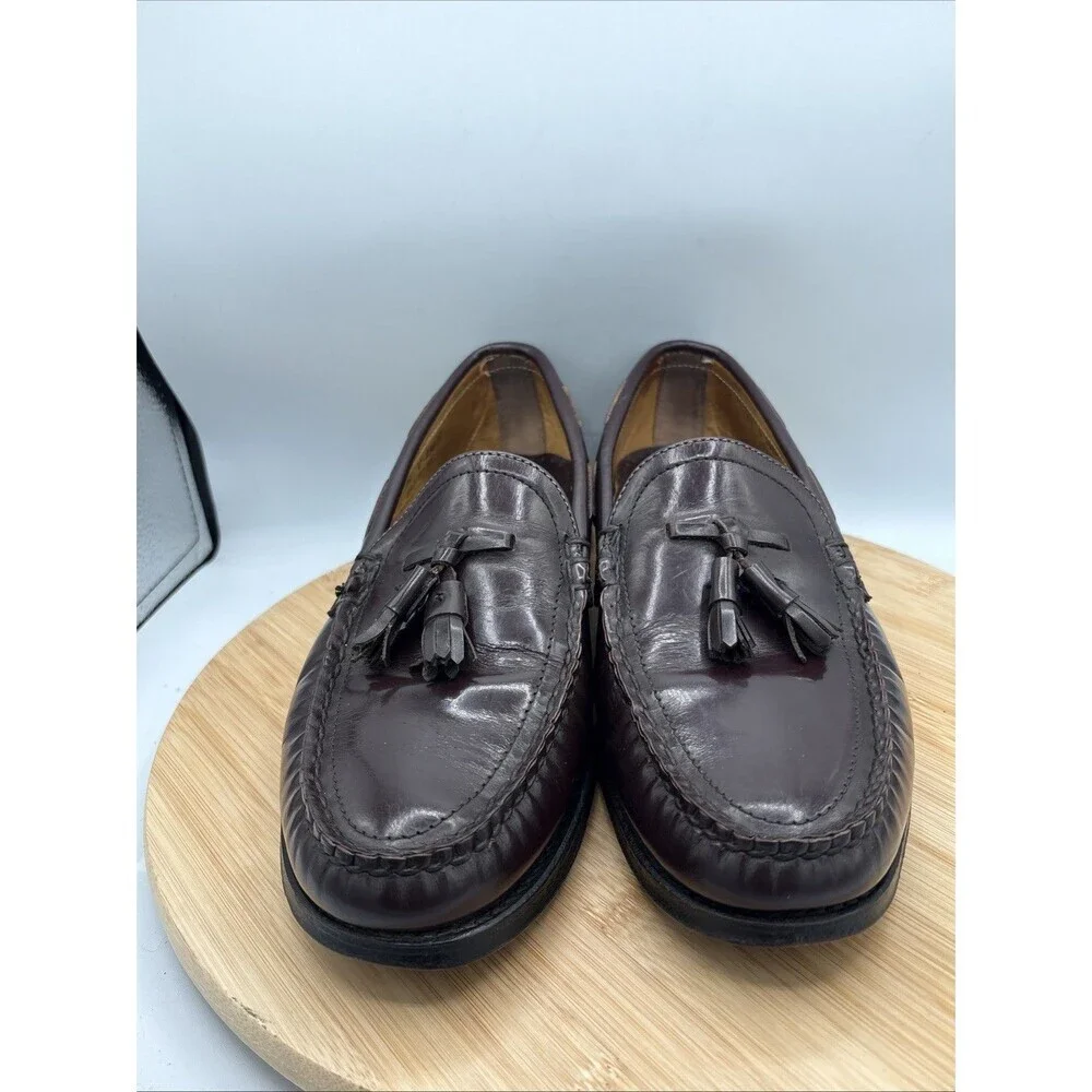 Sebago Hand Sewn Tassel Loafers Burgundy Leather Men's 11C Classic